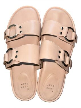 A New Day Ring Platform Slide Sandals Flatform Nude Double Strap Women’s 8.5